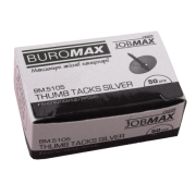 Кнопки нікельовані, JOBMAX, 50 шт. в карт.коробці BM.5105