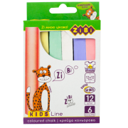 Крейда кольорова квадратна, 12 шт., картонна коробка, KIDS Line 